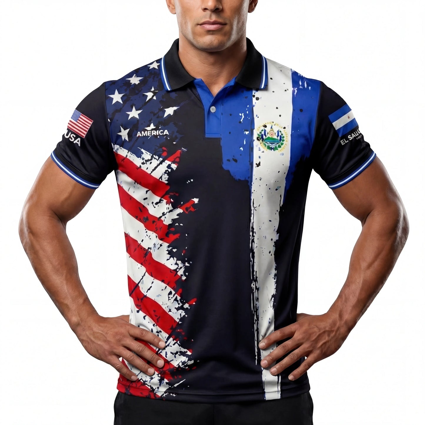 World Heritage Nations Series Soccer Jersey – USA Split Polo Collar & Flag Shirt Designs – Soccer Season 2026