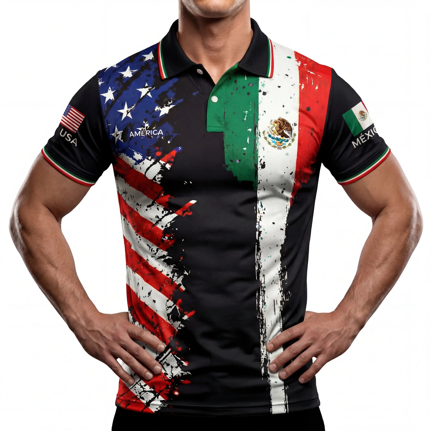 World Heritage Nations Series Soccer Jersey – USA Split Polo Collar & Flag Shirt Designs – Soccer Season 2026