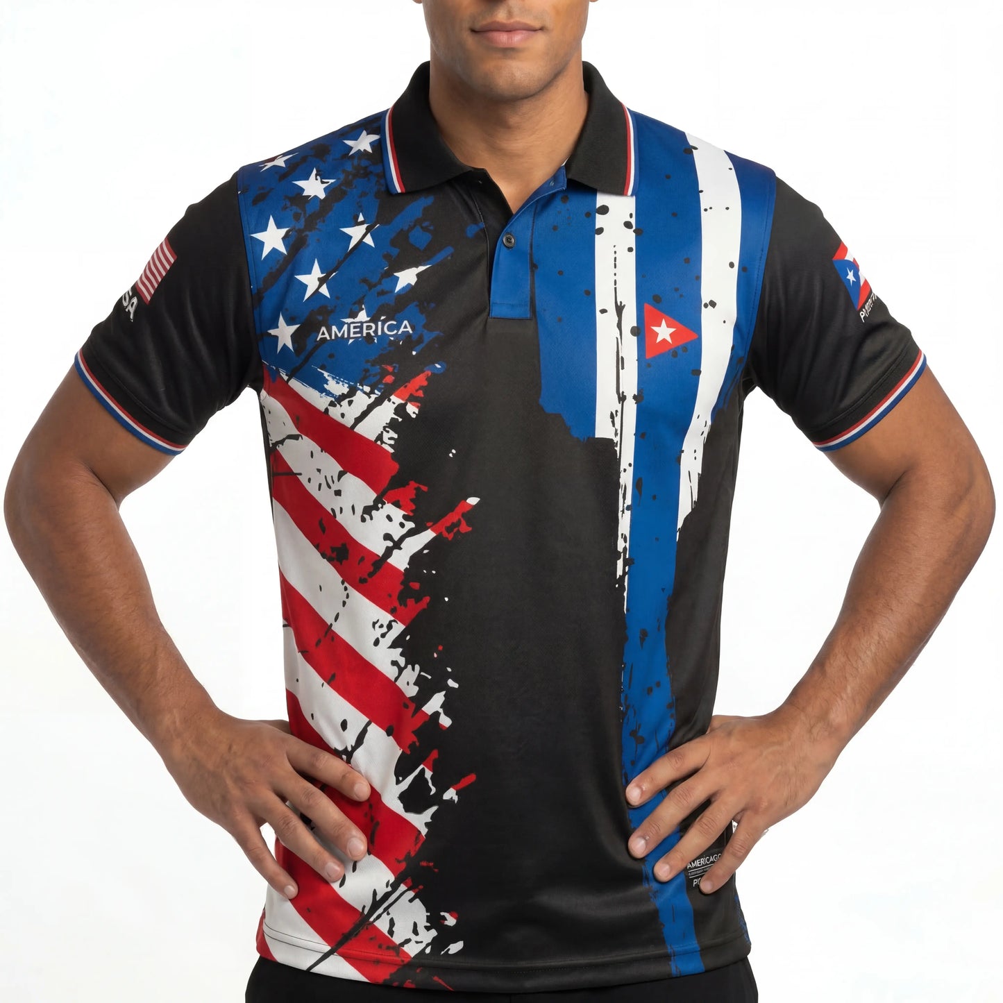 World Heritage Nations Series Soccer Jersey – USA Split Polo Collar & Flag Shirt Designs – Soccer Season 2026